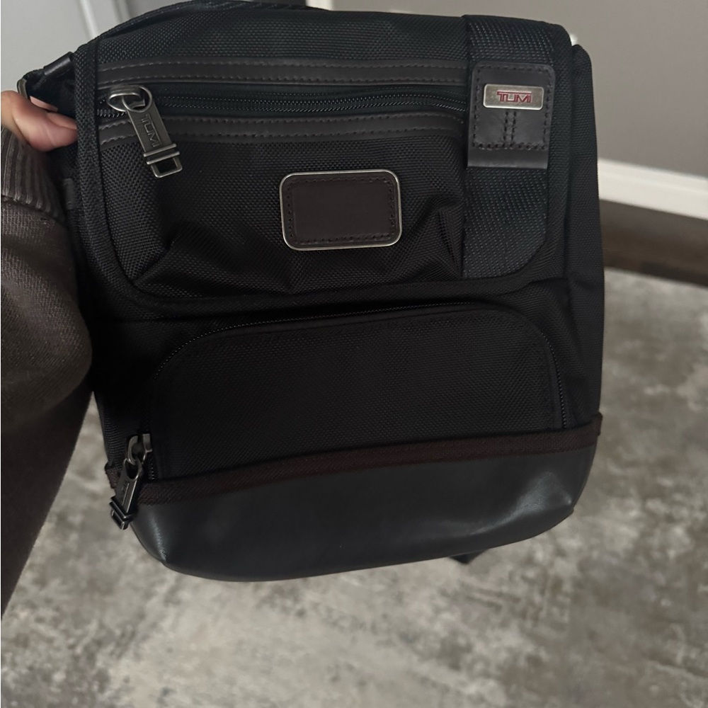 Tumi Black and Brown Messenger Bag